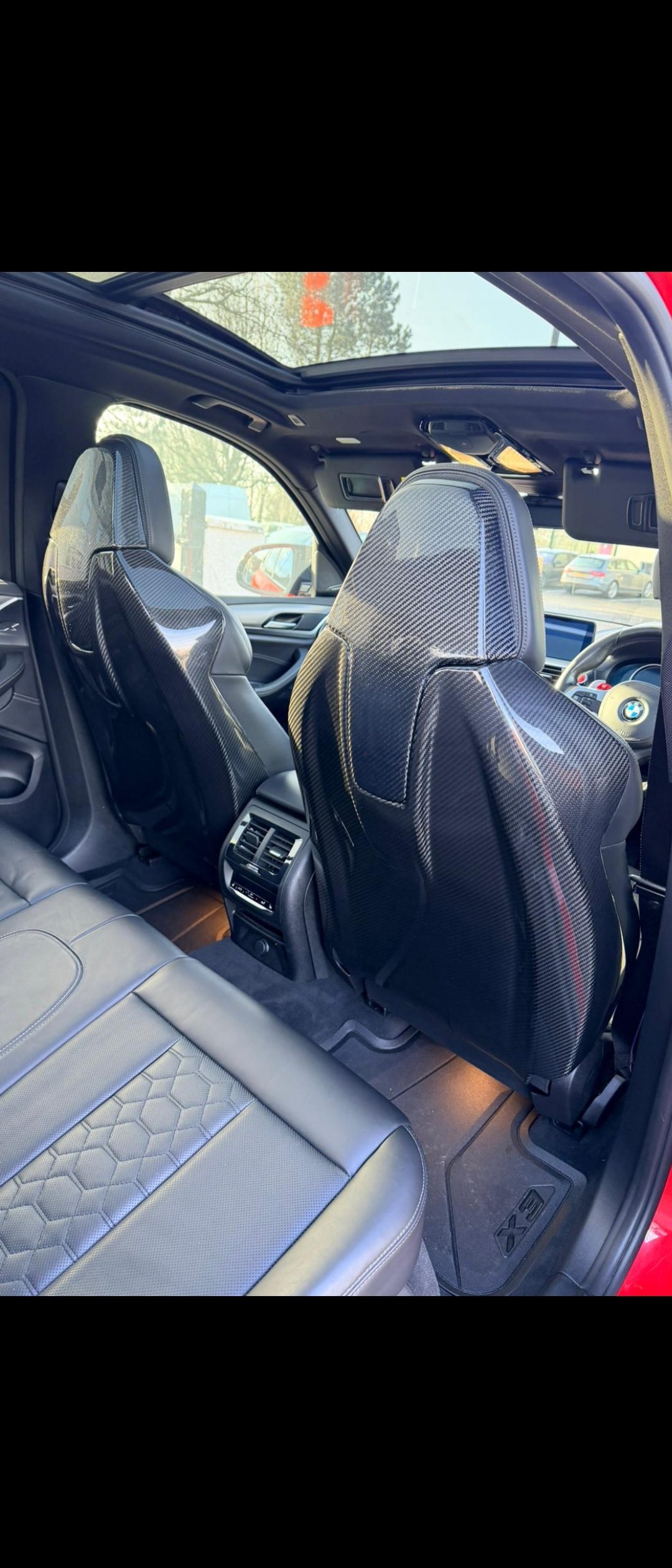 BMW GXX/F9X FULL CARBON FIBRE SEATS BACKS 4 PC WITH SEPARATE HEADREST